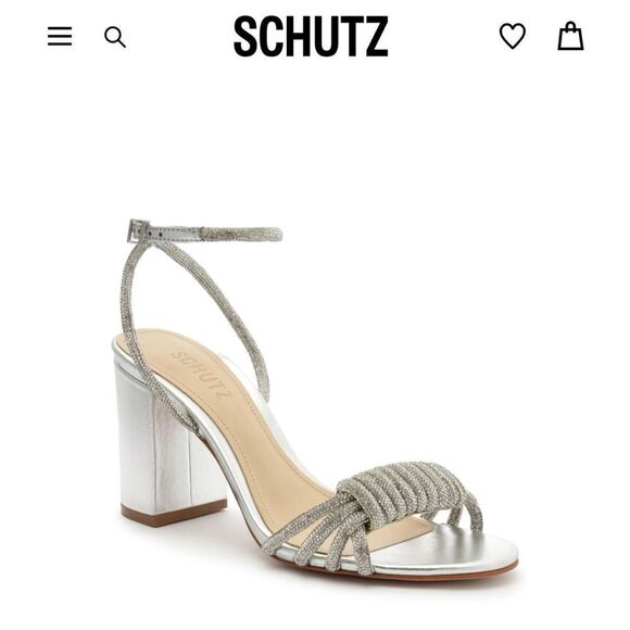 New Schultz JEWELL BLOCK METALLIC NAPPA LEATHER SANDAL - Picture 1 of 10